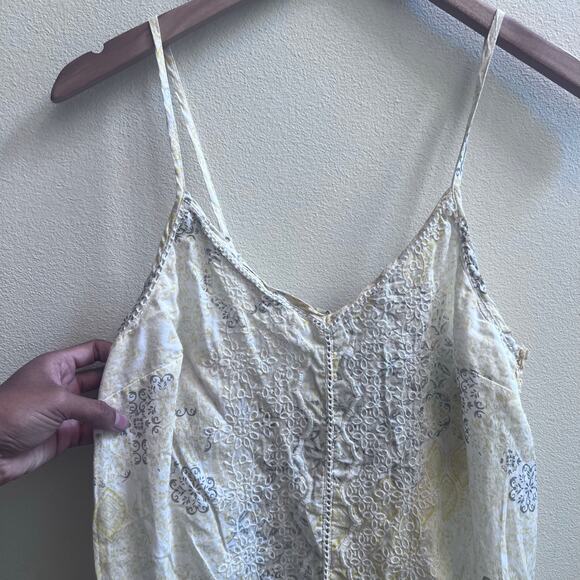 Rachel Zoe Yellow Embroidery Eyelet Lace Detail Cottage Core Boho Midi Dress M - Picture 4 of 6